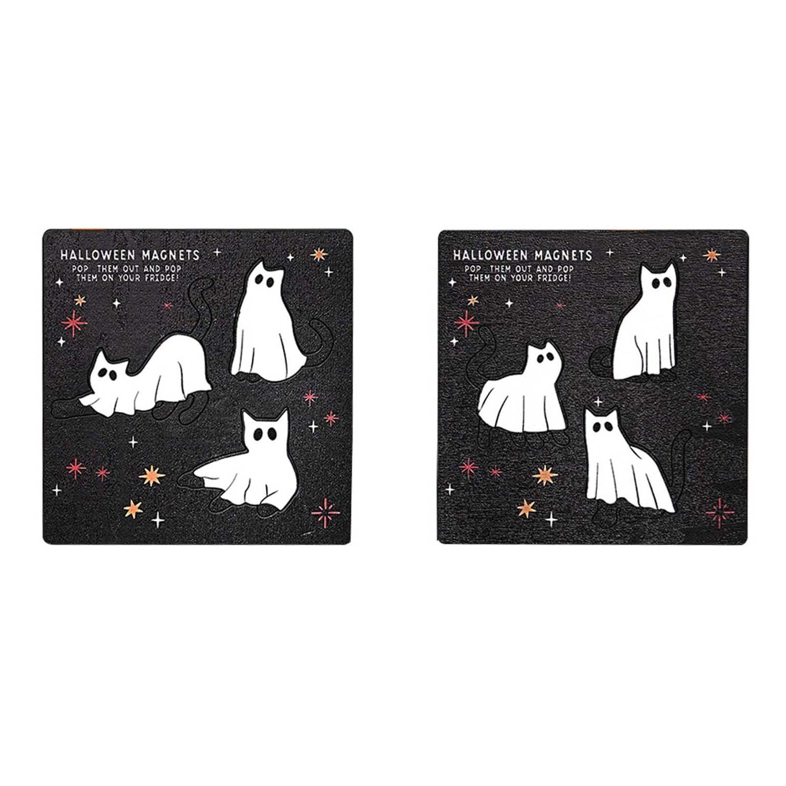 6-Pack Halloween Pumpkin Placemats - Waterproof PVC Table Mats With Witch, Ghost & Vampire Designs