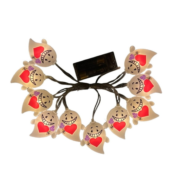 Halloween Remote Control String Lights, 9.84 ft Halloween Elements Light - Ghost, Black Cat and Spider Web, Essential Props for Holiday Decoration