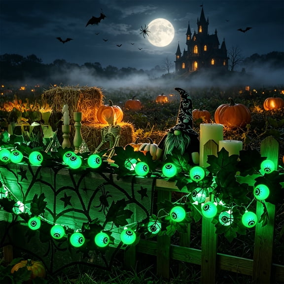 Halloween Remote Control Waterproof LED Eye Light Strands USB, Halloween String Lights