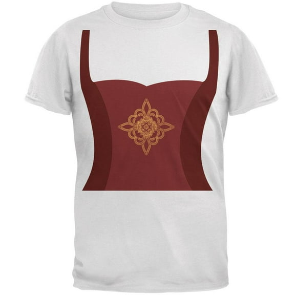 Halloween Renaissance Lady Costume Red Mens T Shirt White X-LG