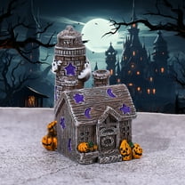 Halloween Resin Figurine - Modern Style Miniature Collectible, Haunted House Ornament for Home Office Decor, Horror Gift Accessory, Durable Display Piece