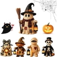 thumbnail image 1 of Halloween Resin Ghost with Broom Figurine, Adorable Handcrafted Halloween Decor for Rustic Fall Tiered Tray and Mantel Display, 1 of 8