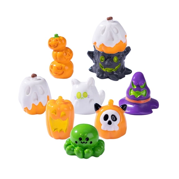 Halloween Resin Miniatures: Small , Pumpkins, Spiders for Garden Decor, Accents, Party Tabletop Ornaments