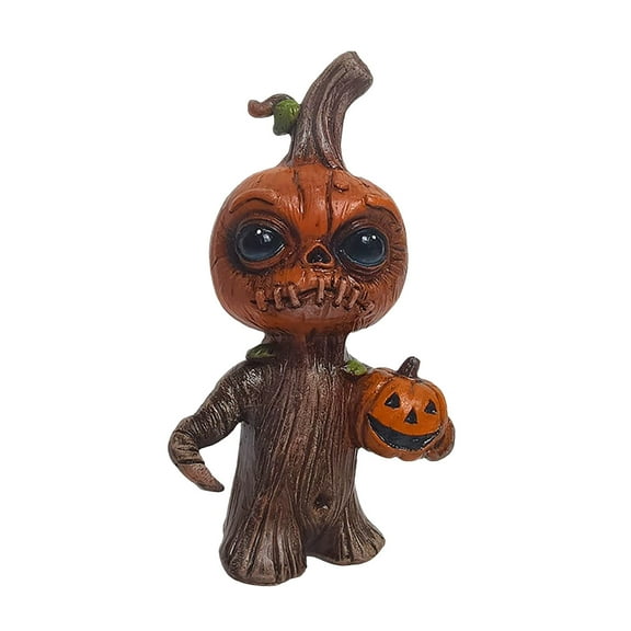 Halloween Resin Pumpkin Figurines Set, Resin Material, Cute Design, Decor for Garden, Tabletop, Home Party