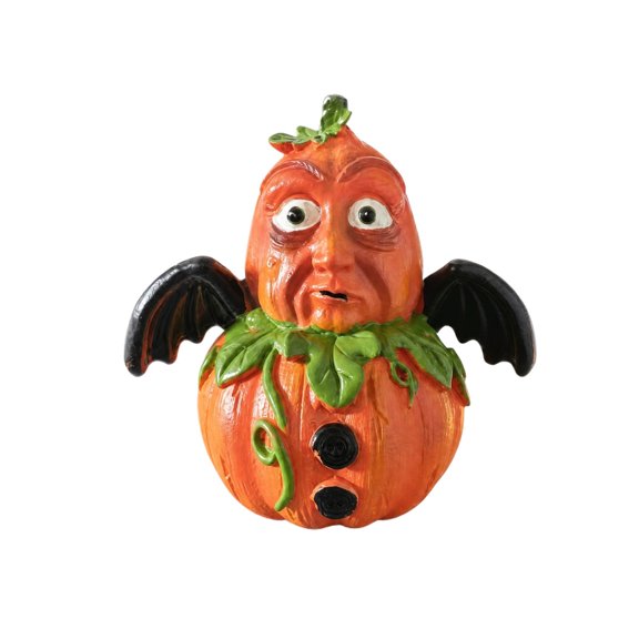 Halloween Resin Pumpkin Monster Figurines, Whimsical Anthropomorphic Face Pumpkin Statue, Novelty Tabletop Porch Indoor Holiday Decor, A by XSAOP