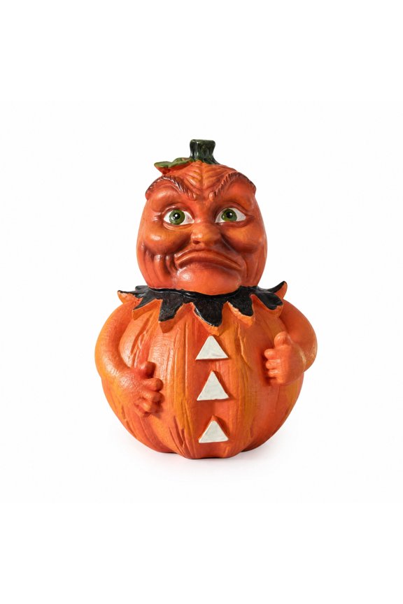 Halloween Resin Pumpkin Monster Figurines, Whimsical Anthropomorphic Face Pumpkin Statue, Novelty Tabletop Porch Indoor Holiday Decor,C by XSAOP