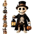thumbnail image 1 of Halloween Resin Statue Decorations, Handcrafted Halloween Figurine Decorations, 3D Resin Skeleton Pumpkin Ghost Scarecrow Mummy Statue for Home Party Decor (Skeleton), 1 of 4