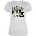 thumbnail image 1 of Halloween Resting Witch Face Juniors Soft T Shirt White LG, 1 of 2