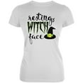 thumbnail image 1 of Halloween Resting Witch Face Juniors Soft T Shirt White MD, 1 of 2