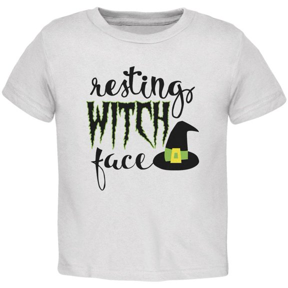 Halloween Resting Witch Face Toddler T Shirt White 4T