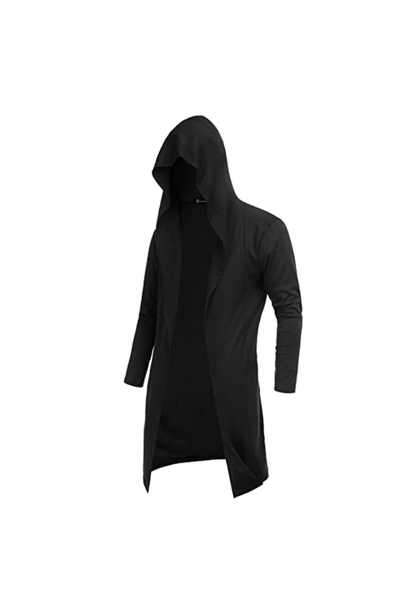 Halloween Retro Coat Men's Long Cardigan Lightweight Hooded Jacket Elegant Nobleman Outfit