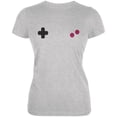 thumbnail image 1 of Halloween Retro Game Controller Buttons Costume Juniors Soft T Shirt Heather LG, 1 of 2