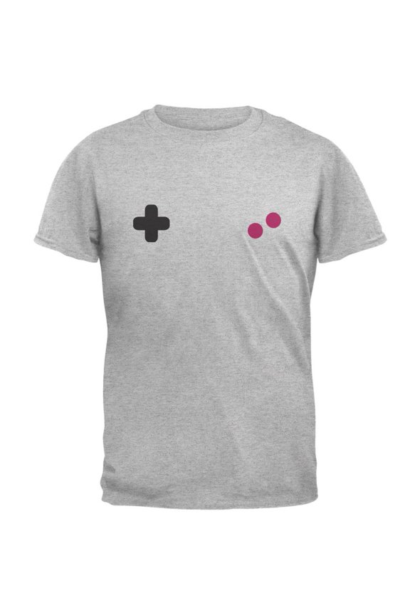 Halloween Retro Game Controller Buttons Costume Mens T Shirt Light Heather Grey LG
