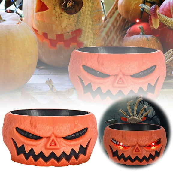 Halloween Retro Ornament Set Cute Ornament Set Border Fruit Plate Pumpkin Fruit Plate Glowing Sound Hand Scene Dress Up Prank
