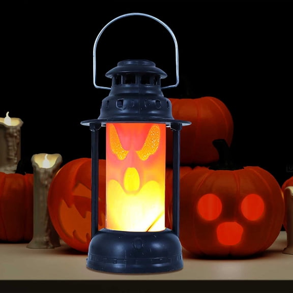 Halloween Retro Spook Solar Lantern,Hanging Solar Lights with Realistic Flickering Flameless Candle,Weatherproof for Outdoor & Indoor Use,Ornaments For Garden Decor, Patios, Trees, and Lawns