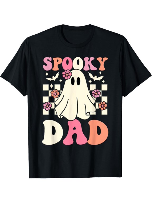 Halloween Retro Spooky Dad Ghost Costume Boo Graphic Design For Everyday Style T-Shirt, Size S-5XL