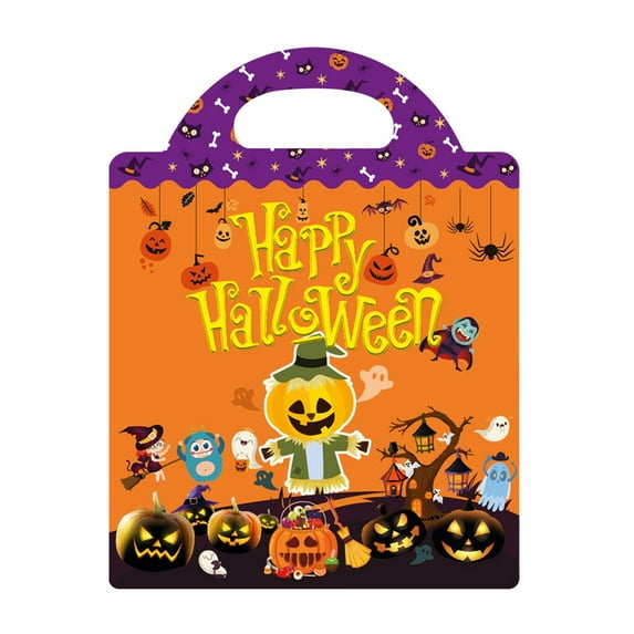 Halloween Reusable Sticker Books for Kids Age 2-4 Activity Book Halloween Sticker Book for Toddlers 1 2 3 Girls Boys Preschool Education Learning Travel Toys Halloween Party Favor Gift
