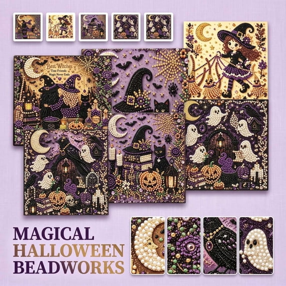 Halloween Rhinestone Diamond Painting Kit - Hanging Ornament Wall Decor Set, E