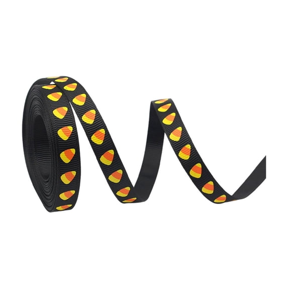 Halloween Ribbon, Bat and Ghost Grosgrain Ribbon for Gift Wrapping, Halloween Decoration, Sewing, Diy Crafts Gold