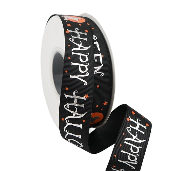 Halloween Ribbon Grosgrain 3/8 Inch Thin Ribbons for Crafts Gift Wrapping Decor 12 Rolls Total 60 Yards