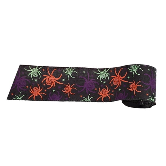 Halloween Ribbon Wired Edge Ribbons Web Skull Pumpkin Ribbons