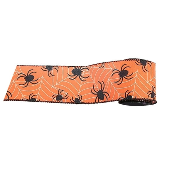 Halloween Ribbon Wired Edge Ribbons Web Skull Pumpkin Ribbons