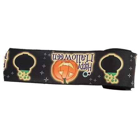 Halloween Ribbon Wired Edge Ribbons Web Skull Pumpkin Ribbons