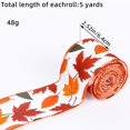 thumbnail image 1 of Halloween Ribbons, Thanksgiving Wired Edge Ribbon Pumpkins Maple Leaves Printed Grosgrain Ribbon, Halloween Theme Wrapping Ribbon Holiday DIY Craft Ribbons for Halloween Home and Party Decor, 1 of 8