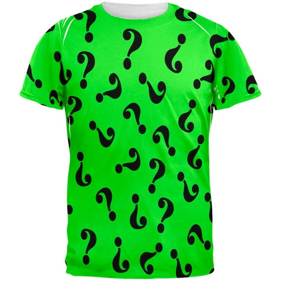 Halloween Riddle Me This Costume All Over Adult T-Shirt - Medium