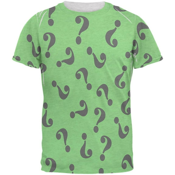 Halloween Riddle Me This Costume Mens T Shirt Heather White LG