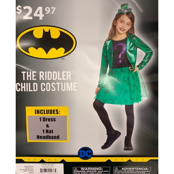 Halloween Riddler Dress Girl Med