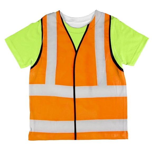 Halloween Road Worker Construction Vest Costume All Over Toddler T Shirt Multi 2T