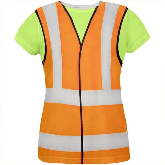 Halloween Road Worker Construction Vest Costume All Over Womens T Shirt Multi MD