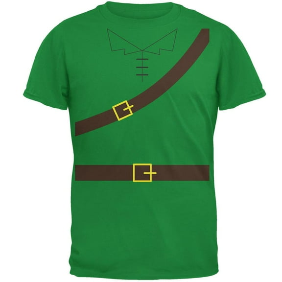 Halloween Robin Hood Costume Irish Green Adult T-Shirt - Small