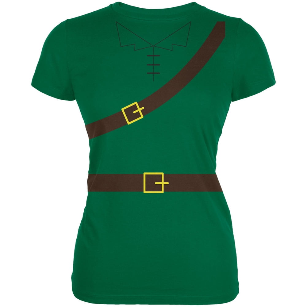 Halloween Robin Hood Costume Kelly Green Juniors Soft T-Shirt - Small -  Walmart.com