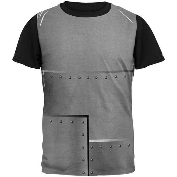 Halloween Robot Rivets Costume Steel All Over Mens Black Back T Shirt Multi SM