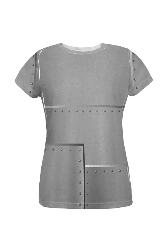 Halloween Robot Rivets Costume Steel All Over Womens T Shirt Multi 2XL