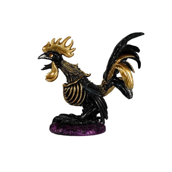 Halloween Rooster Skeleton Statue Decorations,Animal Skeleton Figurine,Full Body Chicken Skeleton Bones,Resin Scary Rooster Skeleton Sculpture Decoration for Haunted Houses Indoor Outdoor