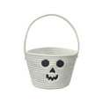 thumbnail image 1 of Halloween Rope Storage Basket 14.17x8.66 Inch - Portable Seasonal Organizer with Handle for Candy Organization, Home Decor Storage, Party Supplies Organization and Festive Display(Grey), 1 of 7
