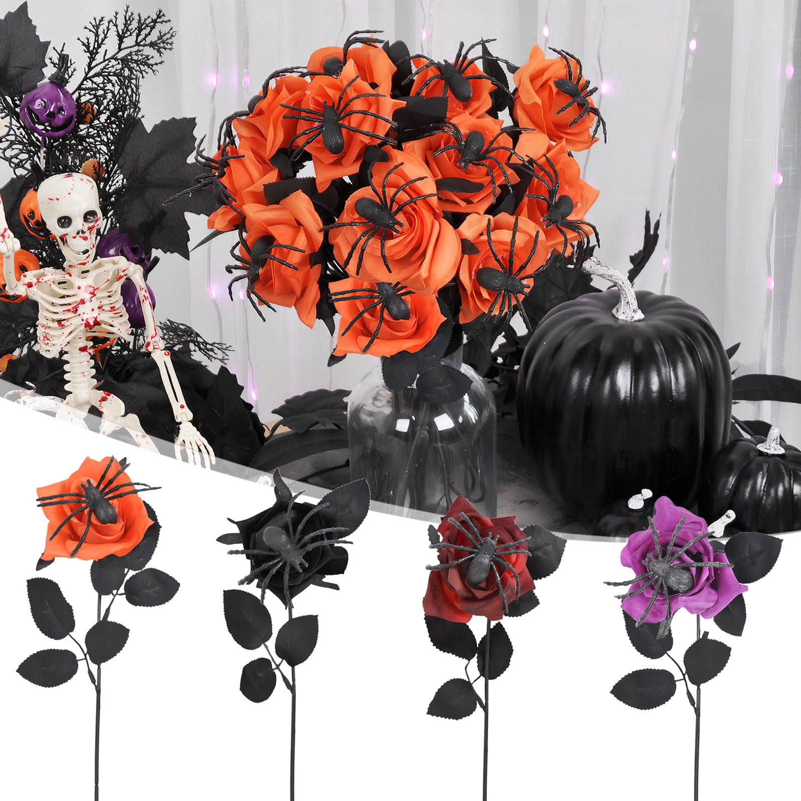 Spooky Roses Halloween Rose Artificial Flower | Spooky Creepy Crawler Decor ...