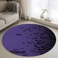 thumbnail image 1 of Halloween Round Area Rug 3.3Ft Washable Circle Rugs for Dining Room Table, Fall Horror Spooky Bats Gradient Black Purple Non-Slip Carpet Floor Mats Indoor Outdoor Carpet Runner Aesthetic Home Decor, 1 of 8