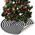 thumbnail image 1 of Halloween Round Christmas Tree Mats Waterproof Tree Skirt, Hypnotic Fascinating Cycle Xmas Tree Stand Tray Mat Floor Protector Pad for Holiday Party Decoration, 28.3", 1 of 6