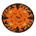 thumbnail image 1 of Halloween Round Fitted Tablecloth with Elastic Cute Black Cat Pumpkin Bat Tree Circle Table Cloth Scary Spooky Holiday Wipeable Washable Table Cover for Picnic Dining Outdoor F, 1 of 7