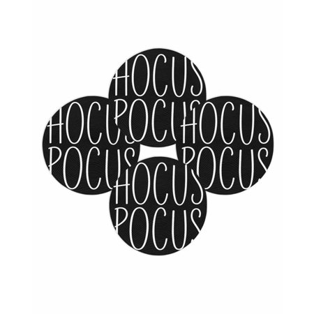Halloween Round Placemats Set of 4 Hocus Pocus Place Mats Washable Woven Placemat Black Text Circle Braided Table Mat for Kitchen Dining Table Holiday Party Home Decor 15 Inch