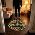 thumbnail image 1 of Halloween Round Rug 3D Optical Illusion Floor Mat Non- Witch Spider Vortex Hole Printed Doormat For Entryway Halloween Party Indoor Home Decor, 1 of 2