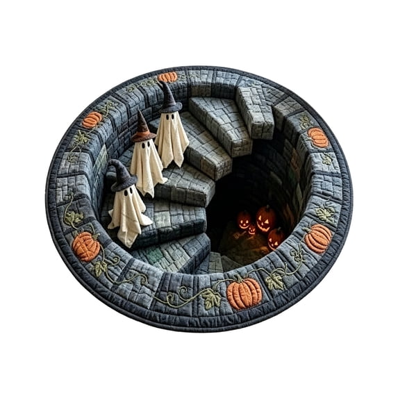 Halloween Round Rug, Optical Illusion Entryway Rugs 3D Graphic Gothic Circle Carpet Non-Slip Absorbent Machine Washable Door Mat for Bathroom Bedroom Room Entryway Decor