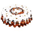 thumbnail image 1 of Halloween Round Tablecloth, Polyester Halloween Elements Printed Table Cover, Stain Resistant Reusable Dining Table Cloth for Kitchen Holiday Party Home Decor, 1 of 6