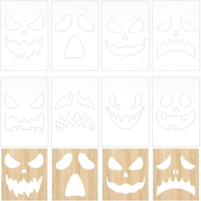 Halloween Router Templates, 8PCS Pumpkin Face Stencils for Halloween Woodworking Crafts