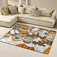 thumbnail image 1 of Halloween Rugs for Living Room, Halloween Ghost Pumpkin Pastry Halloween Decor Area Rug Rugs 63x48in, Non Slip Carpet Floor Mat, Halloween Decorations Rug Kids Room Home Decor, 1 of 5