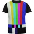 thumbnail image 1 of Halloween SMPTE Color Bars Late Night TV Costume All Over Mens Black Back T Shirt, 1 of 1